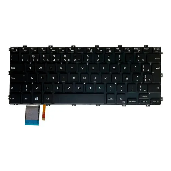 Teclado Para Dell 5480 5485 5488 5588 5481 5482 Iluminado Br Cor Preto Idioma Português Brasil