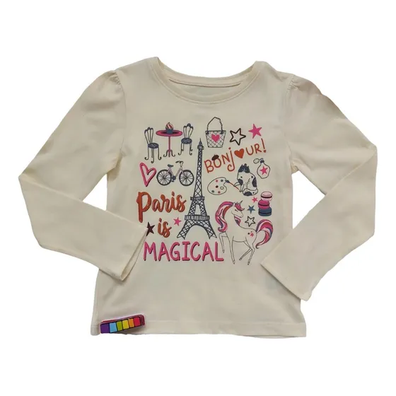 Camisa 365 Kids From Garanimals Manga Larga Crema París