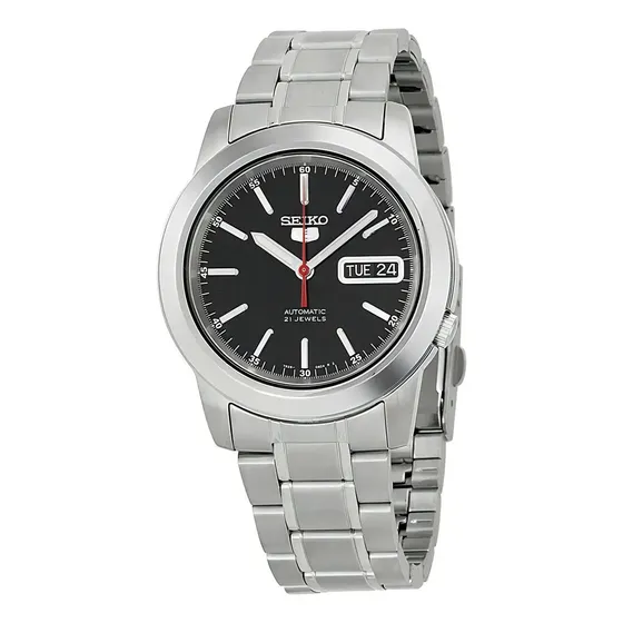 Relógio masculino automático Seiko 5 Snke53k1 21rubis fundo transparente