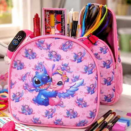 Kit Infantil Make Criança Mochila Stitch Maquiagem Relogio