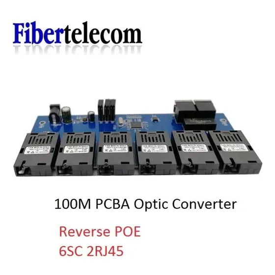 Switch 6 Fibra Optica 155mbps 2 Poe Reverso Gigabit 100mbp