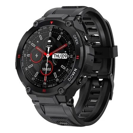Smartwatch Lemfo K22 1.28  Caja Negra, Correa De Silicona