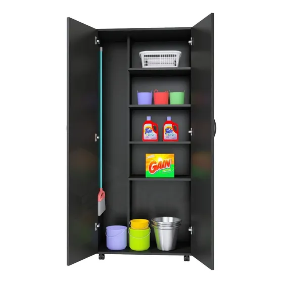 Estante Cômoda Porta Vassouras Organizador Multiuso Branco