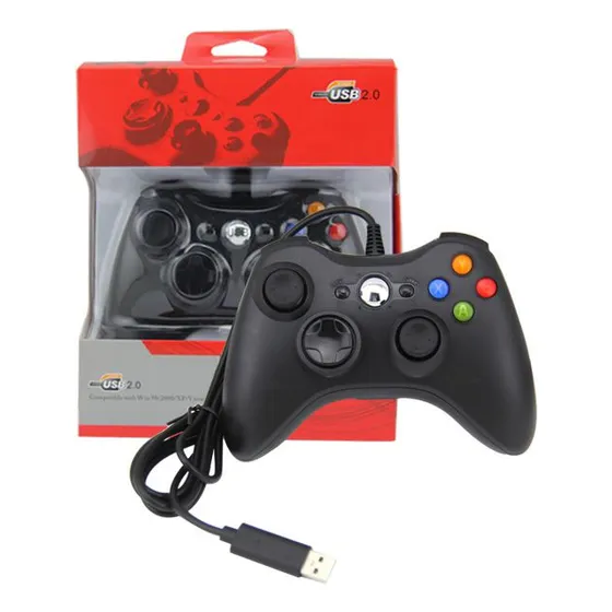 Controle Usb Xbox 360 Compatível Com Computador Pc Preto