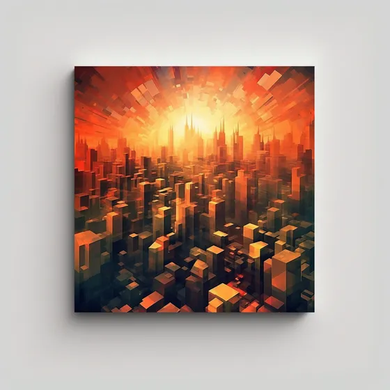 30x30cm Cuadro Al Estilo Estilo Óleo De Paisaje Urbano Al A