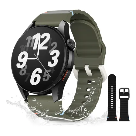 Relógio Smartwatch Aurafit Trek2 Com Gps, À Prova D'água Preto Sport Preto/verde-militar
