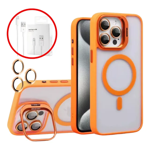 Capa P/ iPhone 16 15 14 13 12 11 Pro Max Com Proteção Lentes