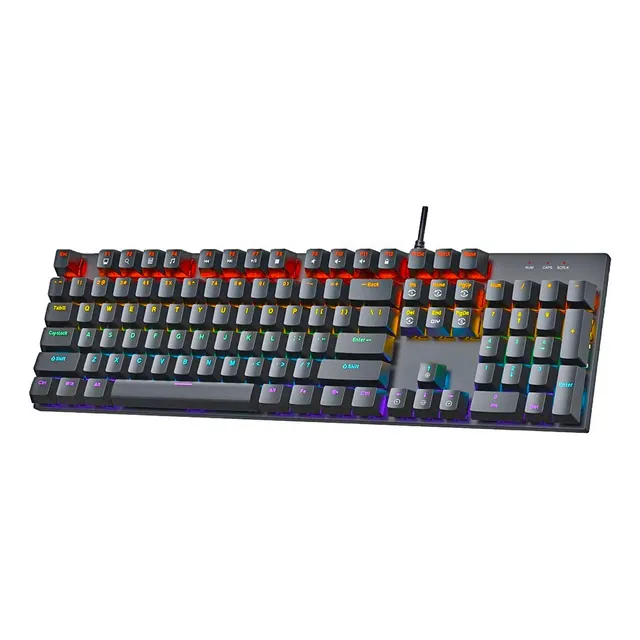 Teclado Gamer Mecánico Retroiluminado Luces Led Rgb Dn-k104