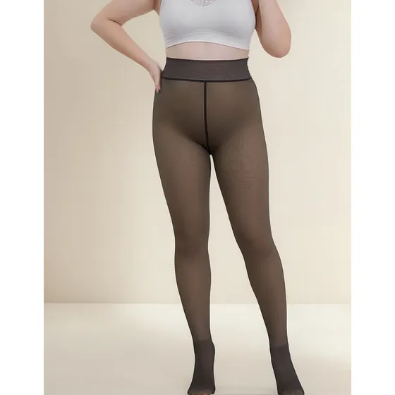 Meia Calca Peluciada Plus Size Preto 200g Translucida 