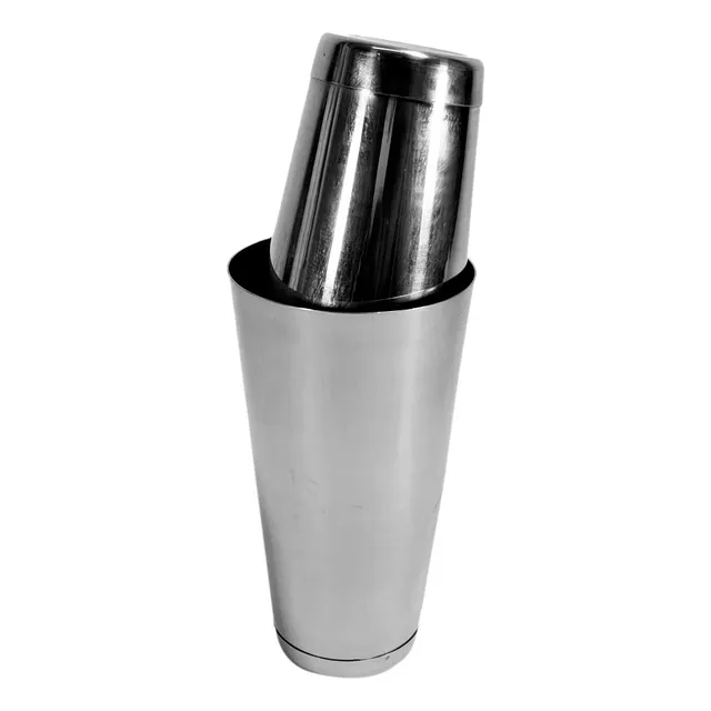 Coctelera Vaso Boston Shaker Acero Inoxidable 800 Ml Vencort Color Plateado