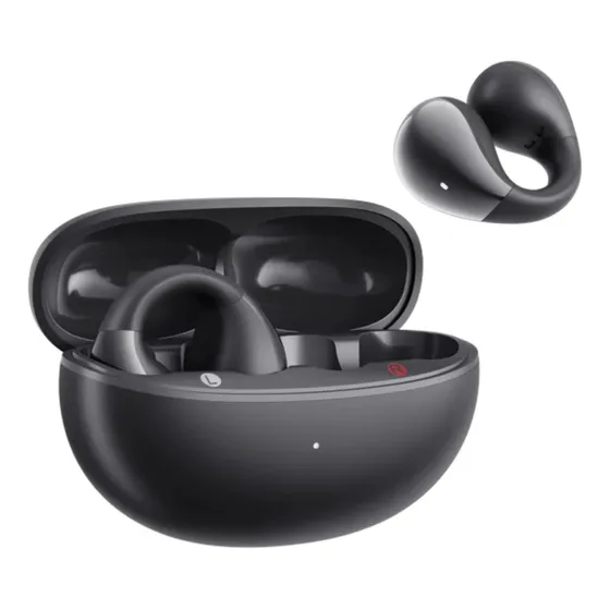 Audífonos Inálambricos Qcy Crossky C30 Con Clip Para Oreja, Open-ear, Bluetooth 5.4, 25 Horas De Batería, Conexión Multipunto, Protección Ipx4 Contra Salpicaduras, Graves Mejorados, Deportivos, Negro