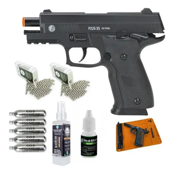 Pistola Pressão Co2 Sig Sauer P226 X-five Full Metal + Itens