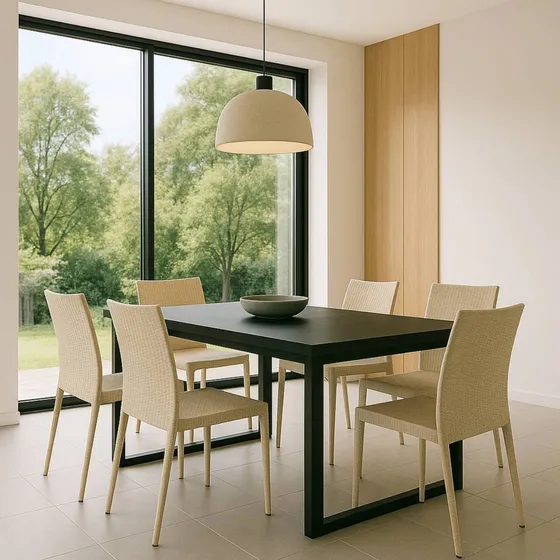 Conjunto Mesa De Madeira Com 4 Cadeiras De Cozinha Modernas