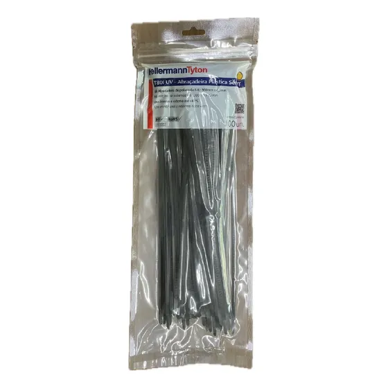 Abraçadeira Nylon T80I Hellermann 300 X 4,7 Mm Proteção UV - Pacote c/ 100 Peças