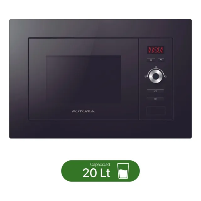 Microondas De Empotrar Futura 20lts Digital 800w Negro Dimm