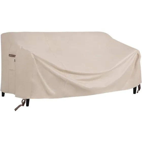 Cobertor Sillon Terraza Tres Cuerpos Premium 205x75x77cm Pvc Color Beige Para Sofás De 3 Cuerpos