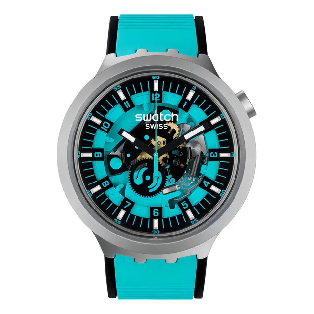 Reloj Swatch Mint Trim Color De La Correa Menta Color Del Bisel Gris Color Del Fondo Menta