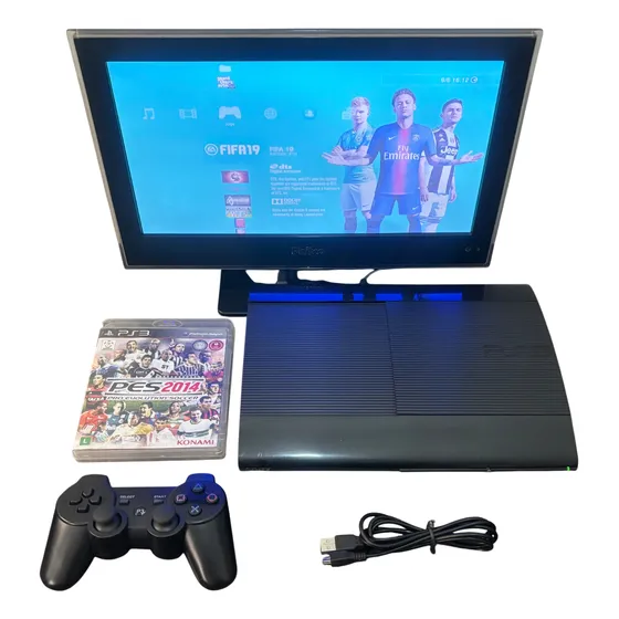 Playstation 3 Super Slim Ps3 Completo - Leia A Descrição