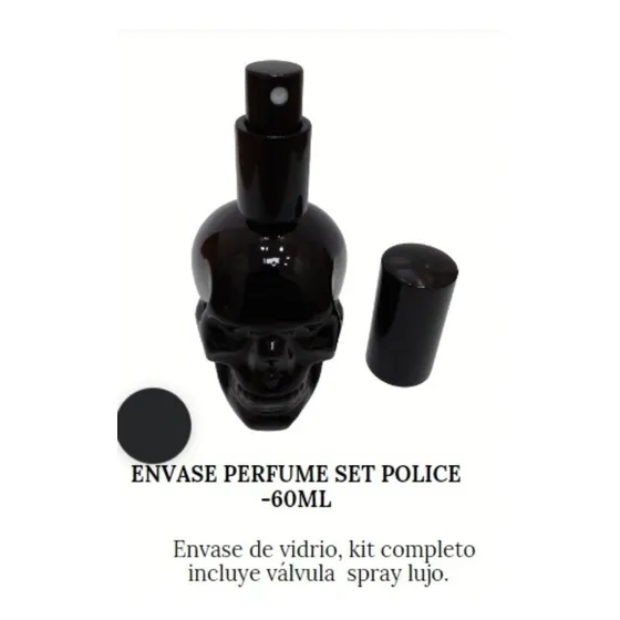 Envase Perfume De Lujo  60 Ml En Vidrio Calavera X 12 Unids