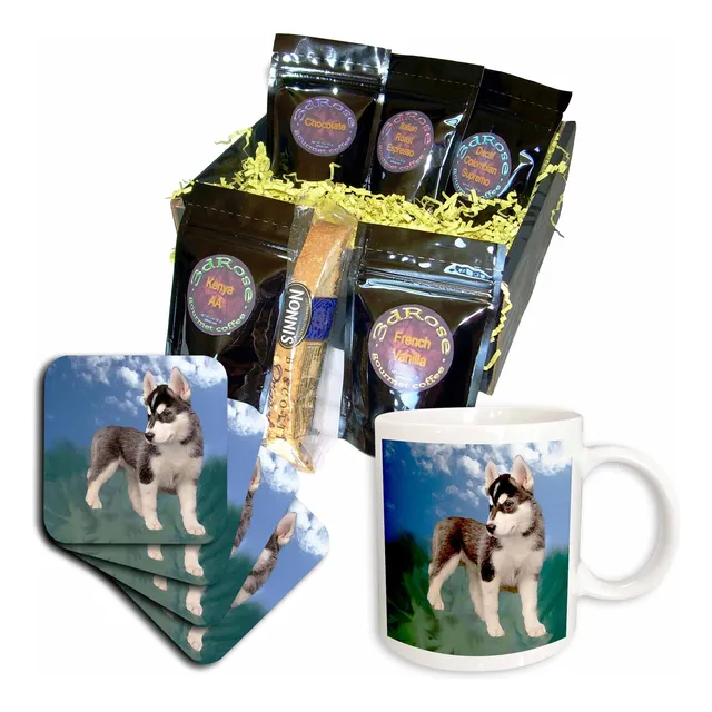 Cesta Regalo Para Cachorro De Perro Husky Siberiano