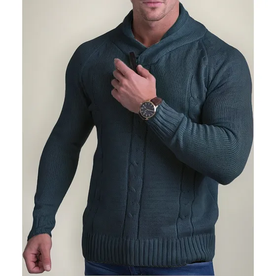 Sweater Cuello Smoking Hombre Pullover Lana Excelente