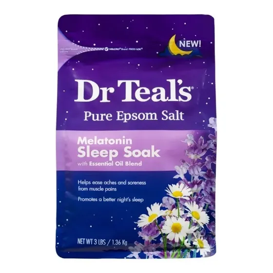 Sal Epsom Pura Dr Teals Sales Para Tina 1.36kg Melatonina Fragancia Lavanda y manzanilla | Cuotas sin interés
