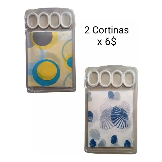 Cortina Baño 180x180cm Material Peva. Precio Por 2 Unidades 