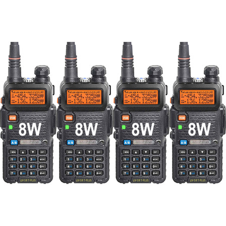 Kit X 4 Handy Baofeng Uv5r 8w T-plus Bibanda Radio Walkie Talkie Vhf Uhf Kit X 4 Handy Baofeng Uv5r 8w T-plus Bibanda Radio Walkie Talkie Vhf Uhf