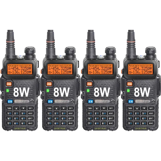 Kit X 4 Handy Baofeng Uv5r 8w T-Plus Bibanda Radio Walkie Talkie Vhf Uhf