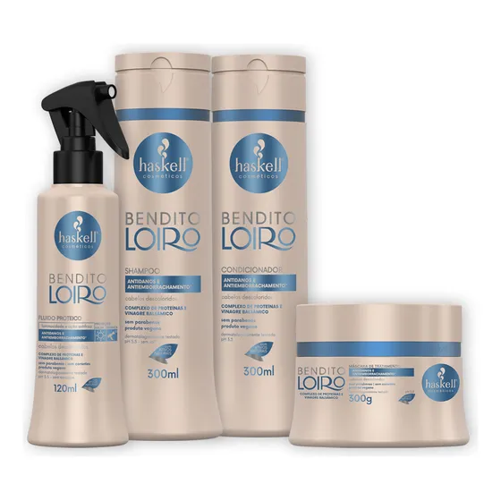 Kit Haskell Bendito Loiro Sh Cond Masc 300 E Fluido120ml