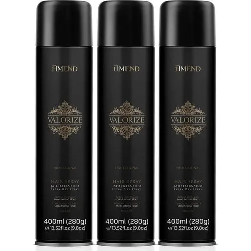 Amend Hair Spray Valorize Jato Seco 400ml - Kit Com 3unidades