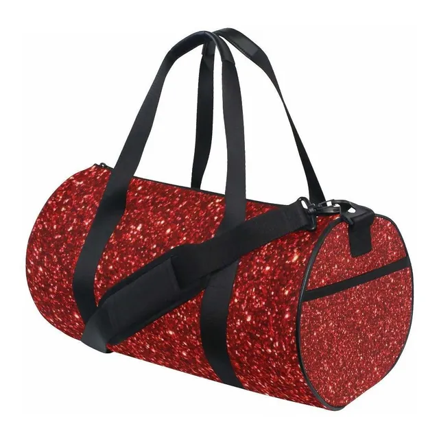 Bolsa Viaje Barril Lentejuela Roja Purpurina