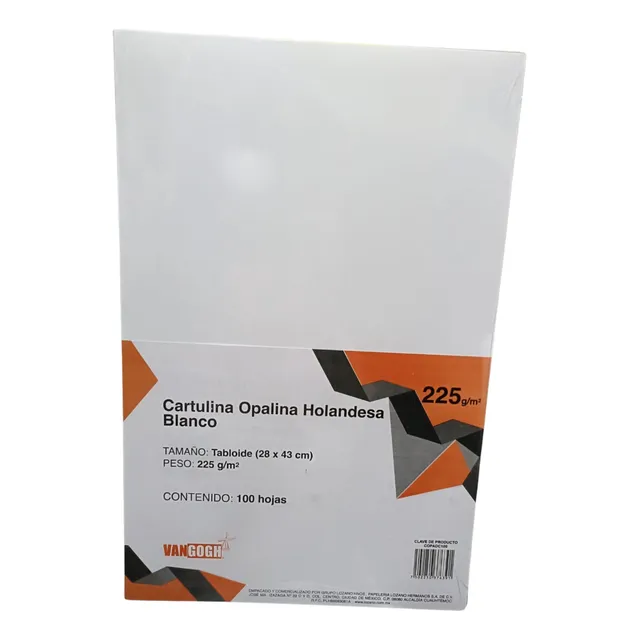 Papel Cartulina Opalina Tabloide 225g 100 Hojas Blanco 28x43