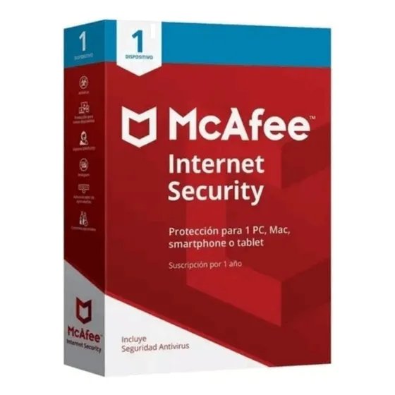 Antivirus Mcafee Internet Security 1 Dispositivo 1 Año