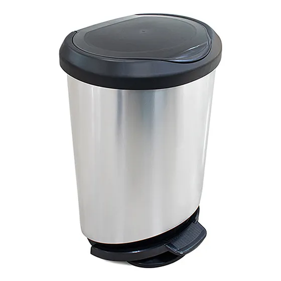 Tarro De Residuos Basurero Papelera Con Pedal 45lts Plástico Color Gris