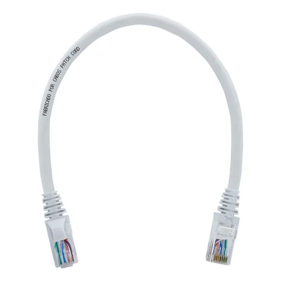 Patch Cord Cat6 Branco 30 Centímetros Furukawa Gigalan Rede