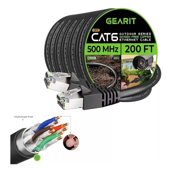 Cable Cat6 100% Cobre P Starlink Americano Exterior 200 Pies