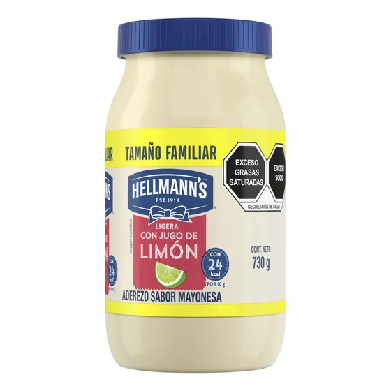 Mayonesa Ligera Hellmanns Con Limón Reducida En Grasa 730g