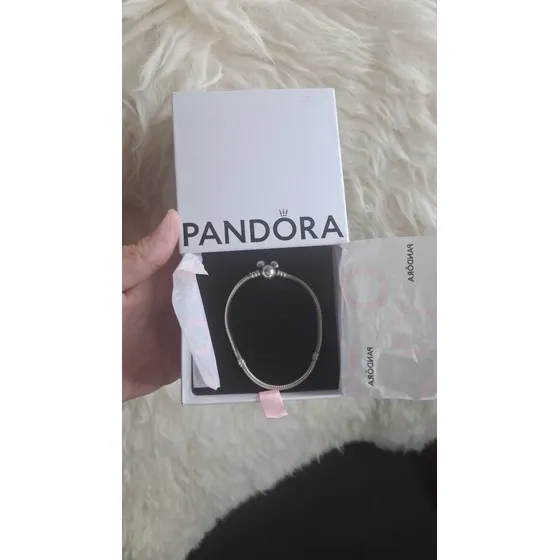 Pandora Original 19cm Con Cierre De Mickey Mouse. Plateado 19 Cm