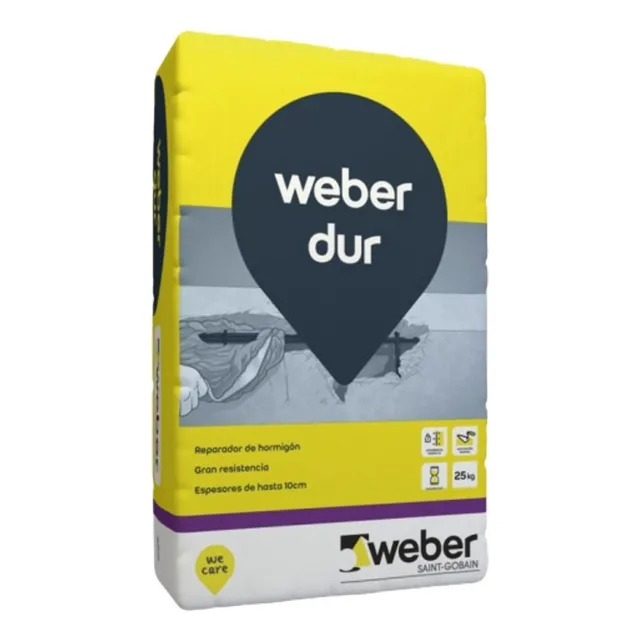 Mortero Reparador De Hormigón Weber Dur 25 Kg Sibaco