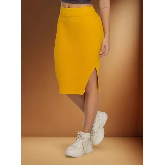 Falda Larga Mujer Amarillo Atypical 34748