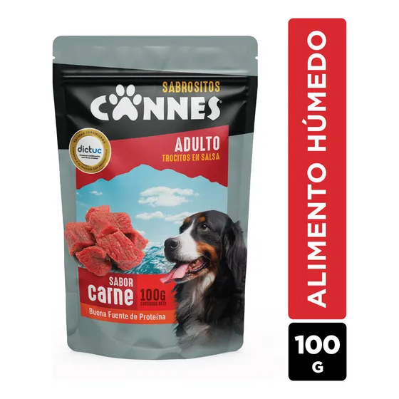 Pack X12 Alimento Húmedo Perro Cannes Sabor Carne 100g