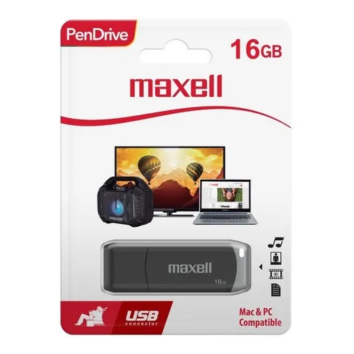 Pendrive Maxell USBPD 16GB 2.0 Gris