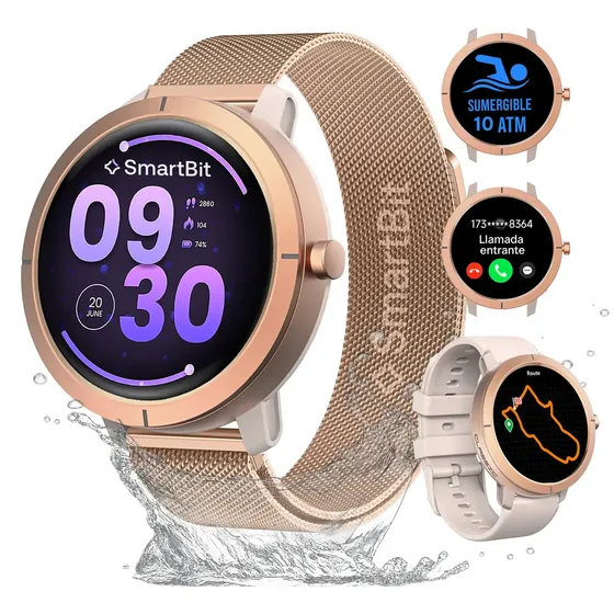 Reloj Inteligente Mujer Sumergible Smartbit G2 Pro Rosa Gps Satelital Integrado Sumergible 100 Metros