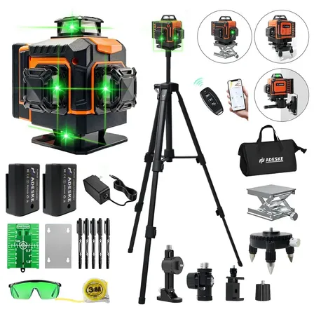 Nível Laser 16 Linhas Digital 360° Verde ADESKE