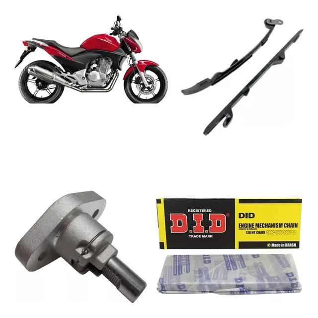 Kit Corrente Comando Tensor Guia Acionador Cbx 250 Cb 300 - 