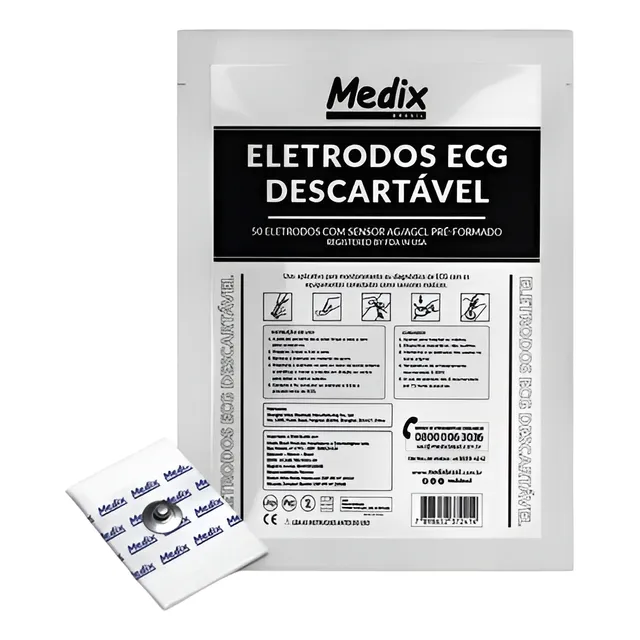 Eletrodo Ecg Descartável Adulto Medix - Kit C/500