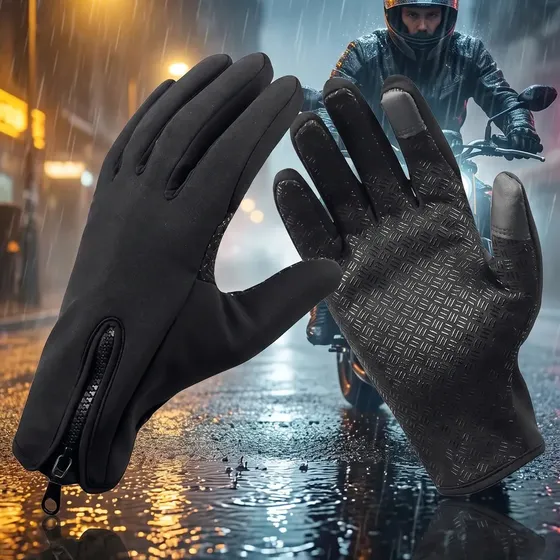 Luva Termica Motoboy Motoqueiro Impermeavel Touch Screen Chuva Frio Vento Antiderrapante Ajustavel Masculina Feminina Moto Bike Trilha Inverno Louis Riel Acustico — foto 2