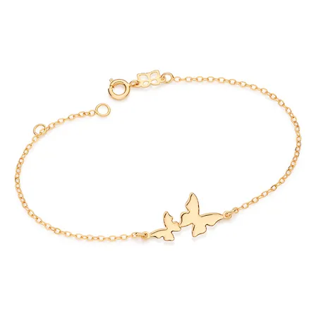 Pulseira Com Borboletas Banhada A Ouro Rommanel 552211