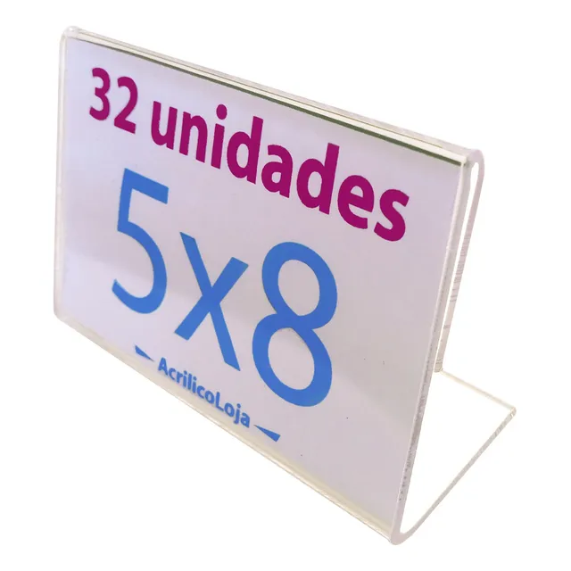 Plaquinha Expositor De Preço Para Vitrine 5x8 Kit 32